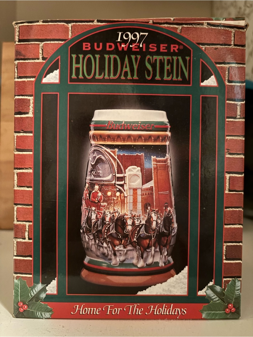 Budweiser Holiday Stein - Red, Green, Gold